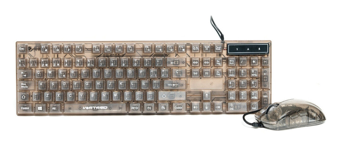 Perfect Choice V-930723 teclado Ratón incluido Juego USB Transparente