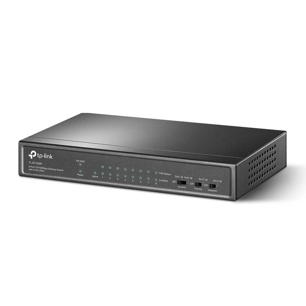 TP-Link TL-SF1009P dispositivo de redes No administrado Fast Ethernet (10/100) Energía sobre Ethernet (PoE) Negro