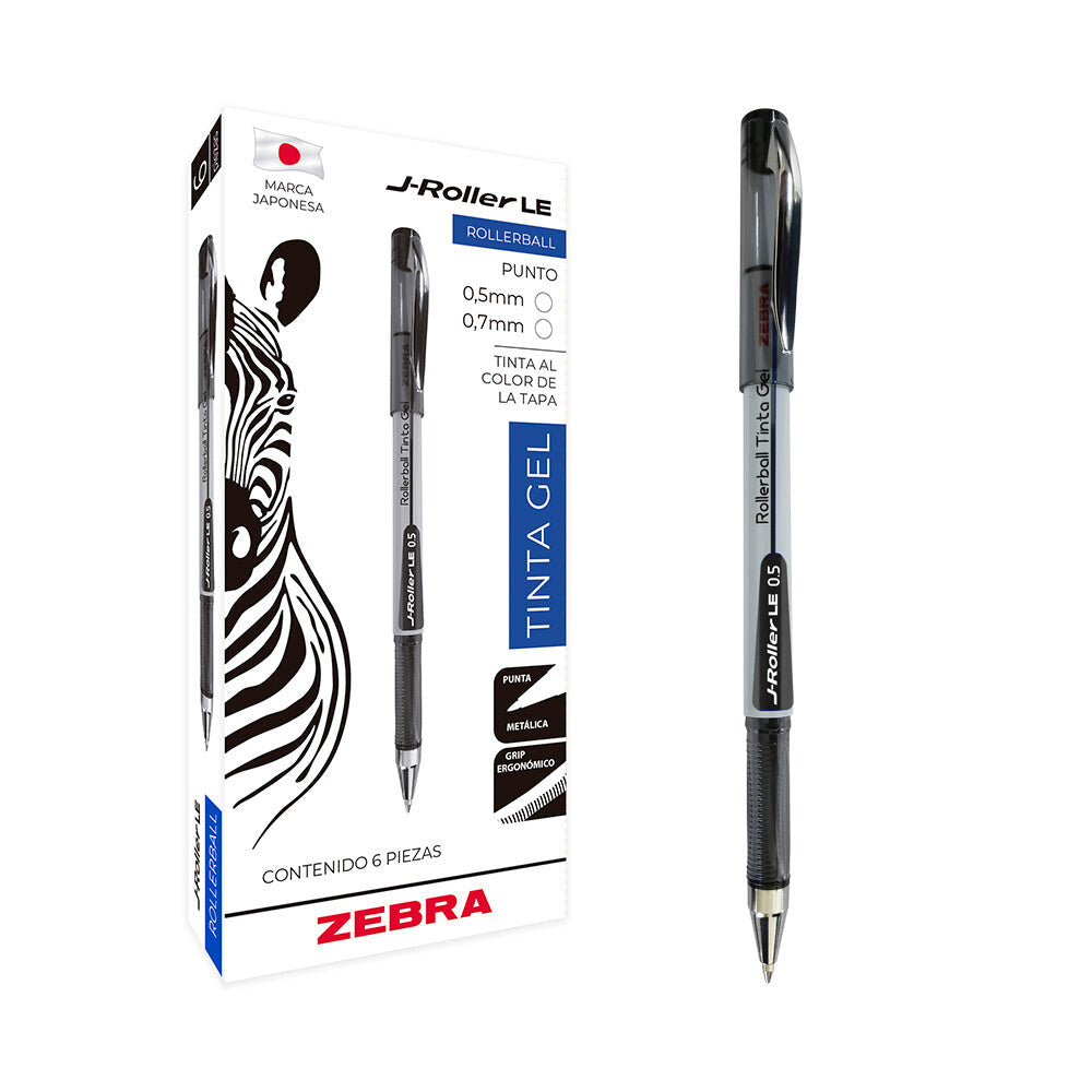 Zebra 8600-LE/6 bolígrafo de punta redonda Pluma Negro 6 pieza(s)