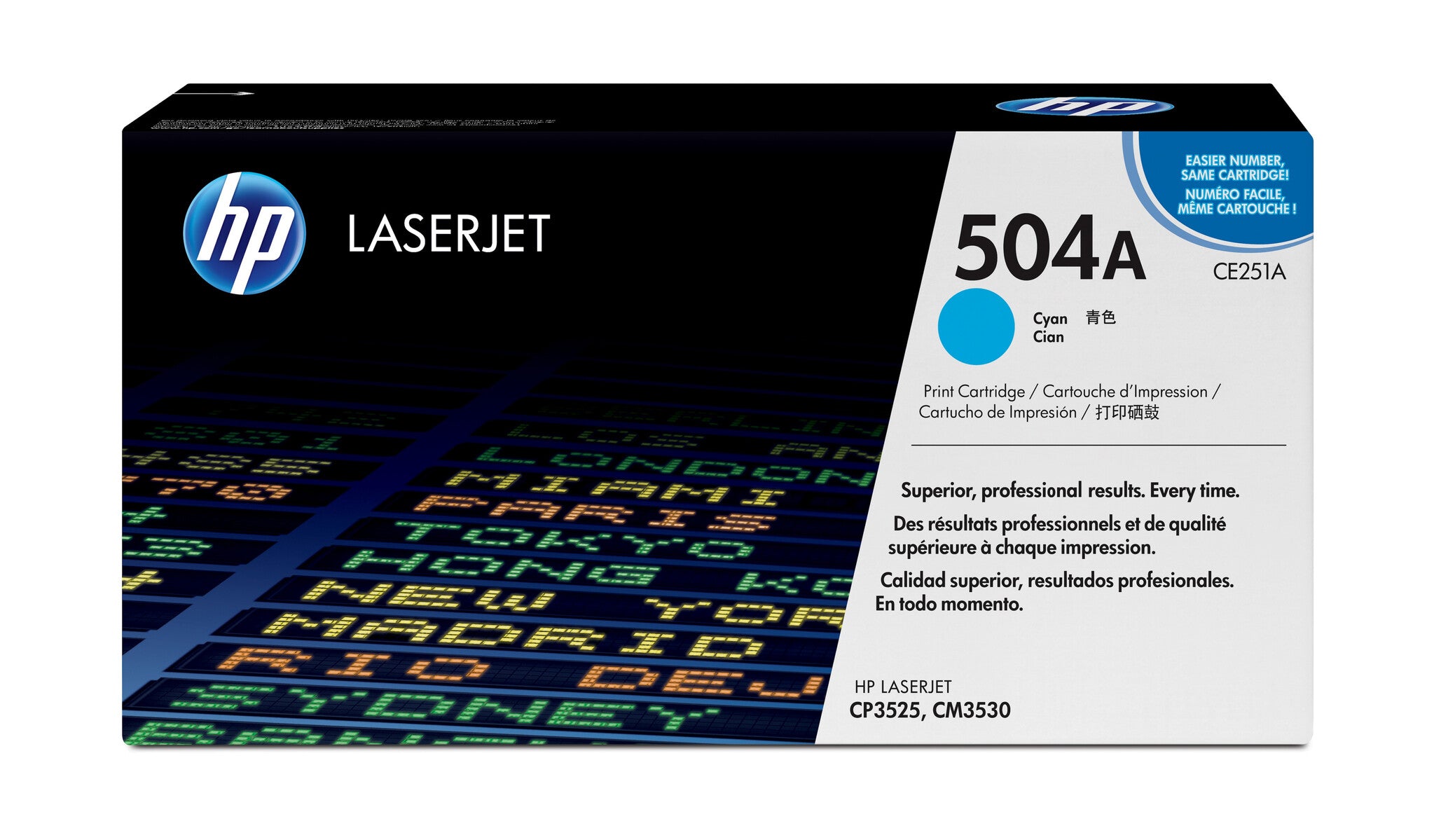HP Cartucho original de tóner cian 504A LaserJet