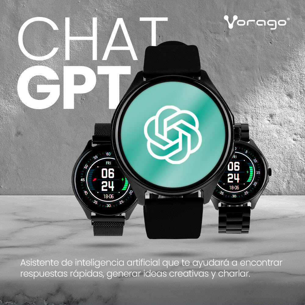 Vorago SW-505 reloj inteligente y deportivo AMOLED 36 mm Digital 466 x 466 Pixeles Pantalla táctil Negro