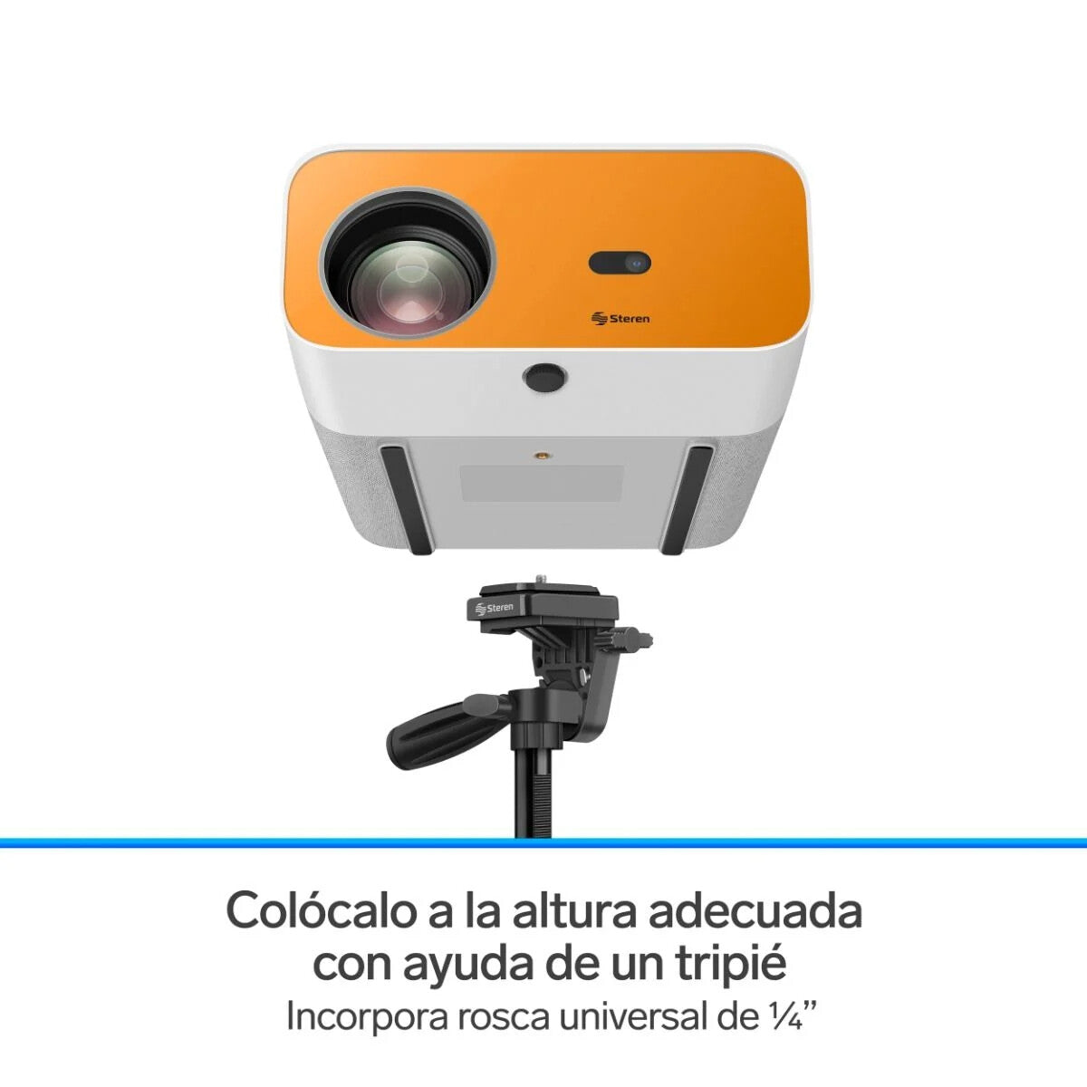Steren PRO-4000 video proyector Proyector de alcance estándar 300 lúmenes ANSI 1080p (1920x1080) Gris, Naranja, Blanco