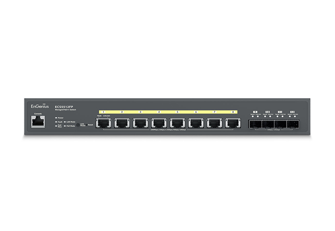Switch PoE ++ Administrable en Nube Capa 2  de 8 puertos PoE  de 2.5 Gbps, Hasta 240 W, 4 puertos de SFP