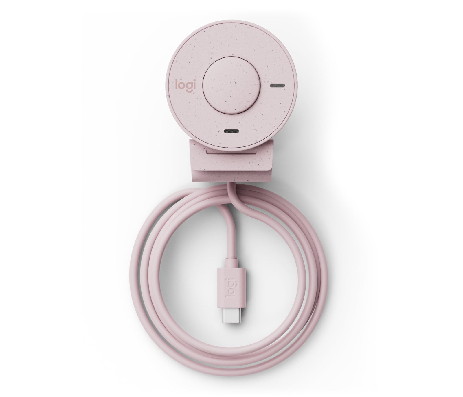 Logitech Brio 300 1080p USB-C Webcam with Auto Light Correction Microphone Rose