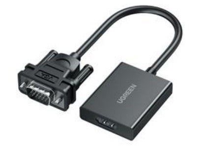 VGA Macho / Salida: HDMI Hembra / Resolución de 1080P@60Hz / Puerto Estéreo de 3.5 mm / Plug and Play, Sin Controlador / Longitud del Cable 15 cm (5.91 Pulgadas). / Incluye Cable de Alimentación USB / Incluye Cable de Audio de 3.5mm.