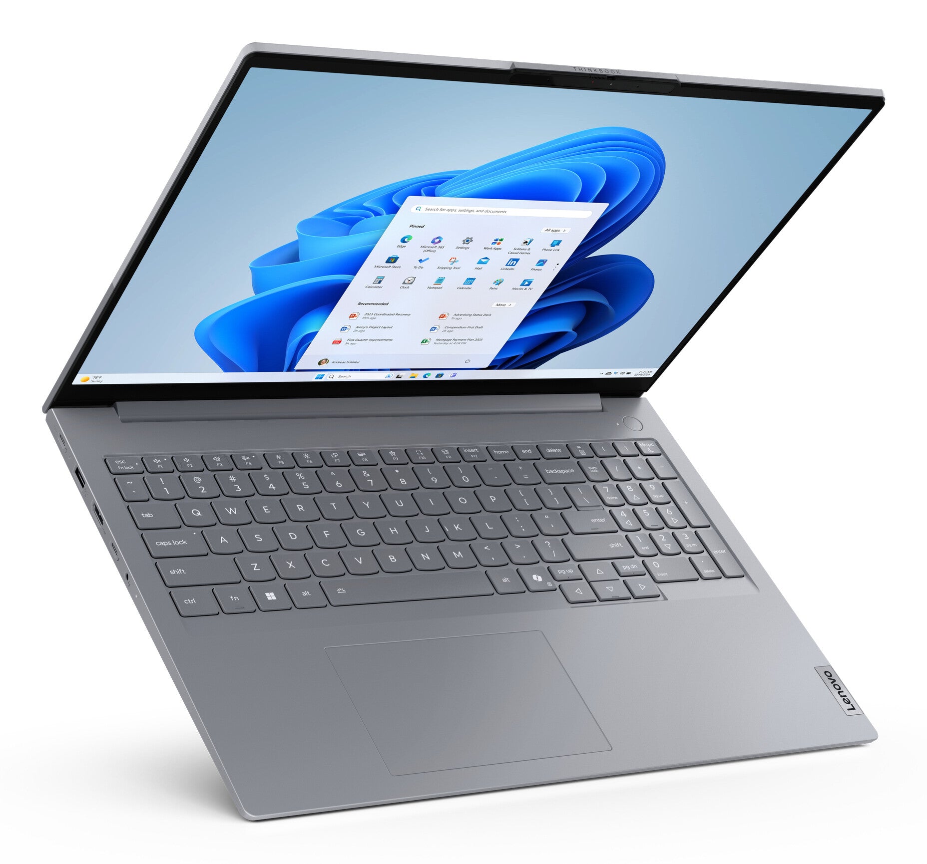 Lenovo ThinkBook 16 G8 IRL Intel Core 5 210H Computadora portátil 40.6 cm (16") WUXGA 16 GB DDR5-SDRAM 512 GB SSD Wi-Fi 6 (802.11ax) Windows 11 Pro Español Gris