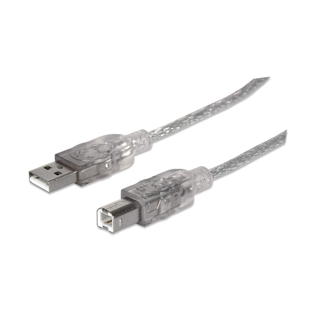 Manhattan USB 2.0 High-Speed A-B Cable, 1.8m, Silver