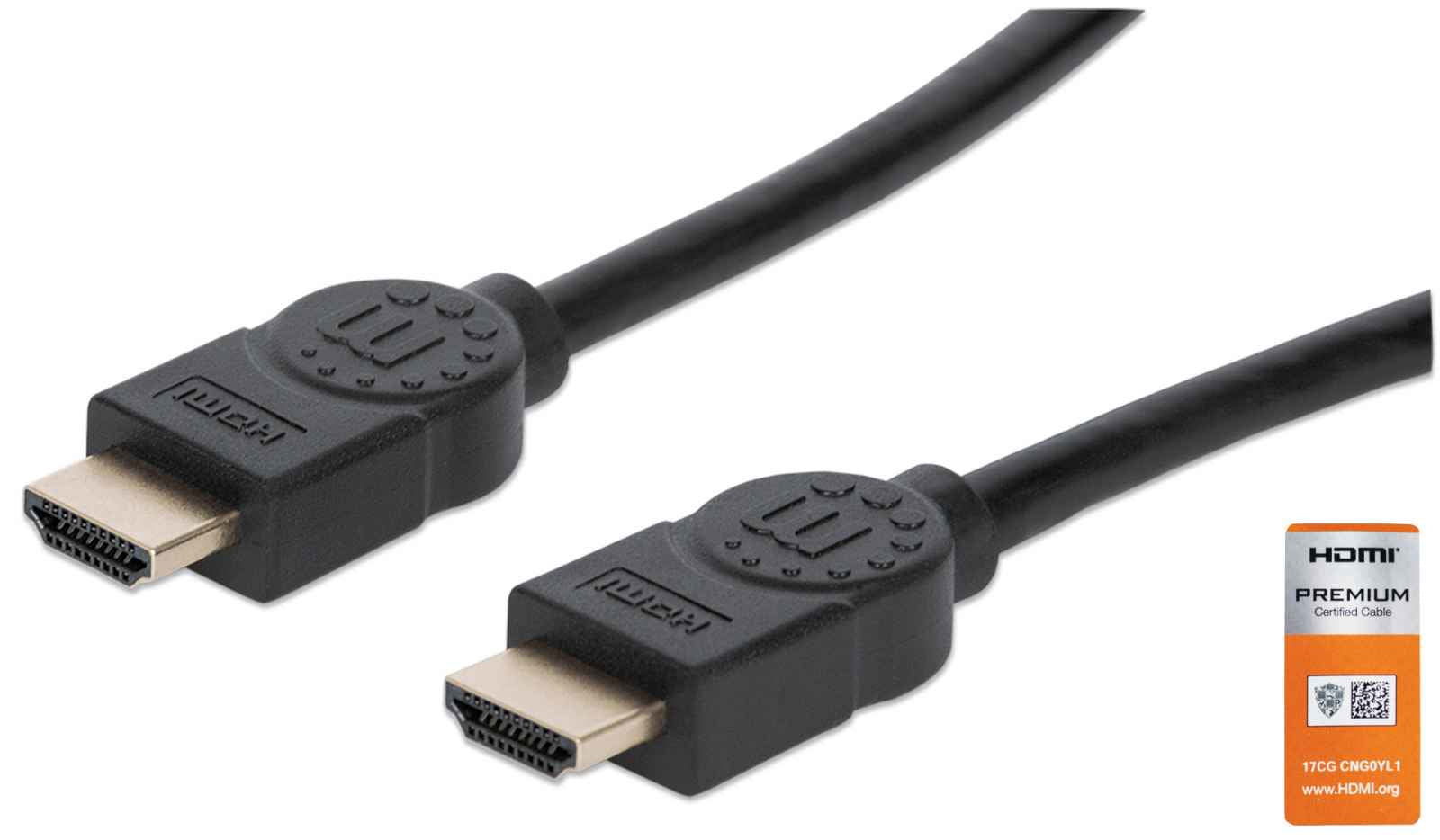 Manhattan Premium High-Speed HDMI Cable with Ethernet Channel 1m Black
