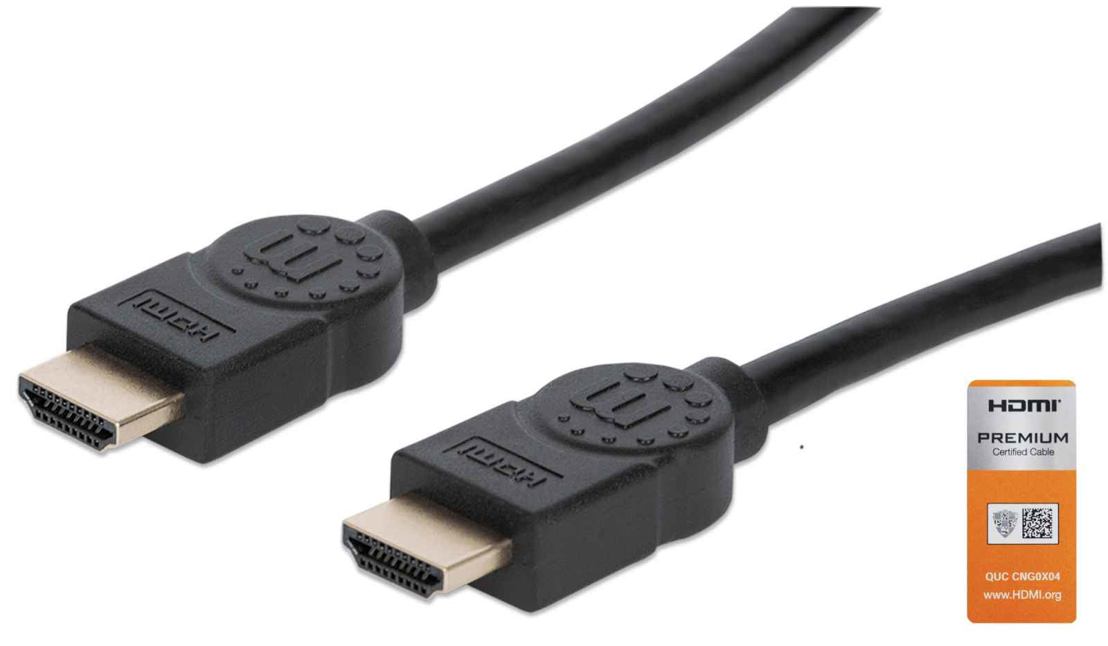 Manhattan HDMI High-Speed Cable with Ethernet Channel Premium 3m Black