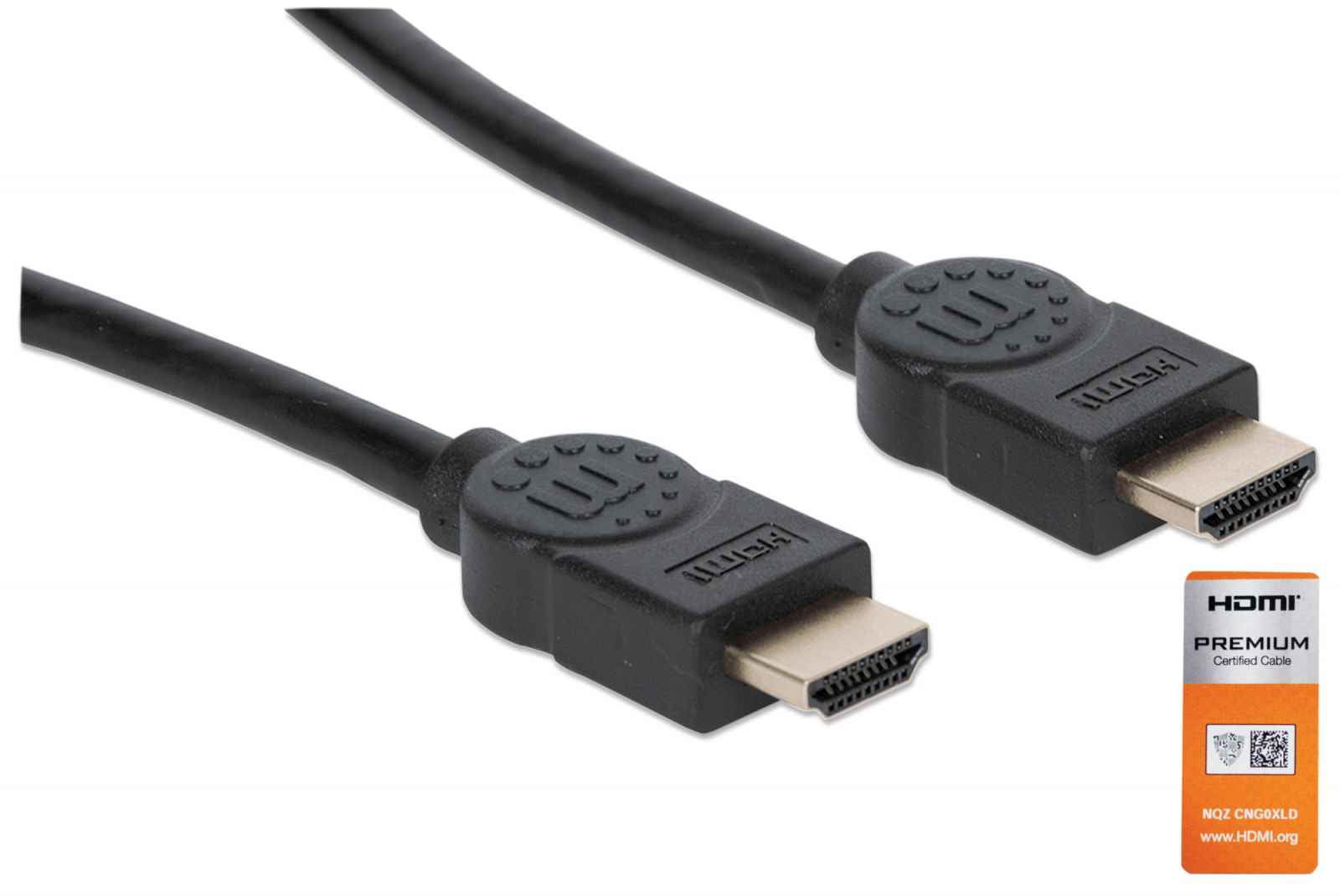 Manhattan High-Speed HDMI Cable with Ethernet Channel Premium 1.8m Black