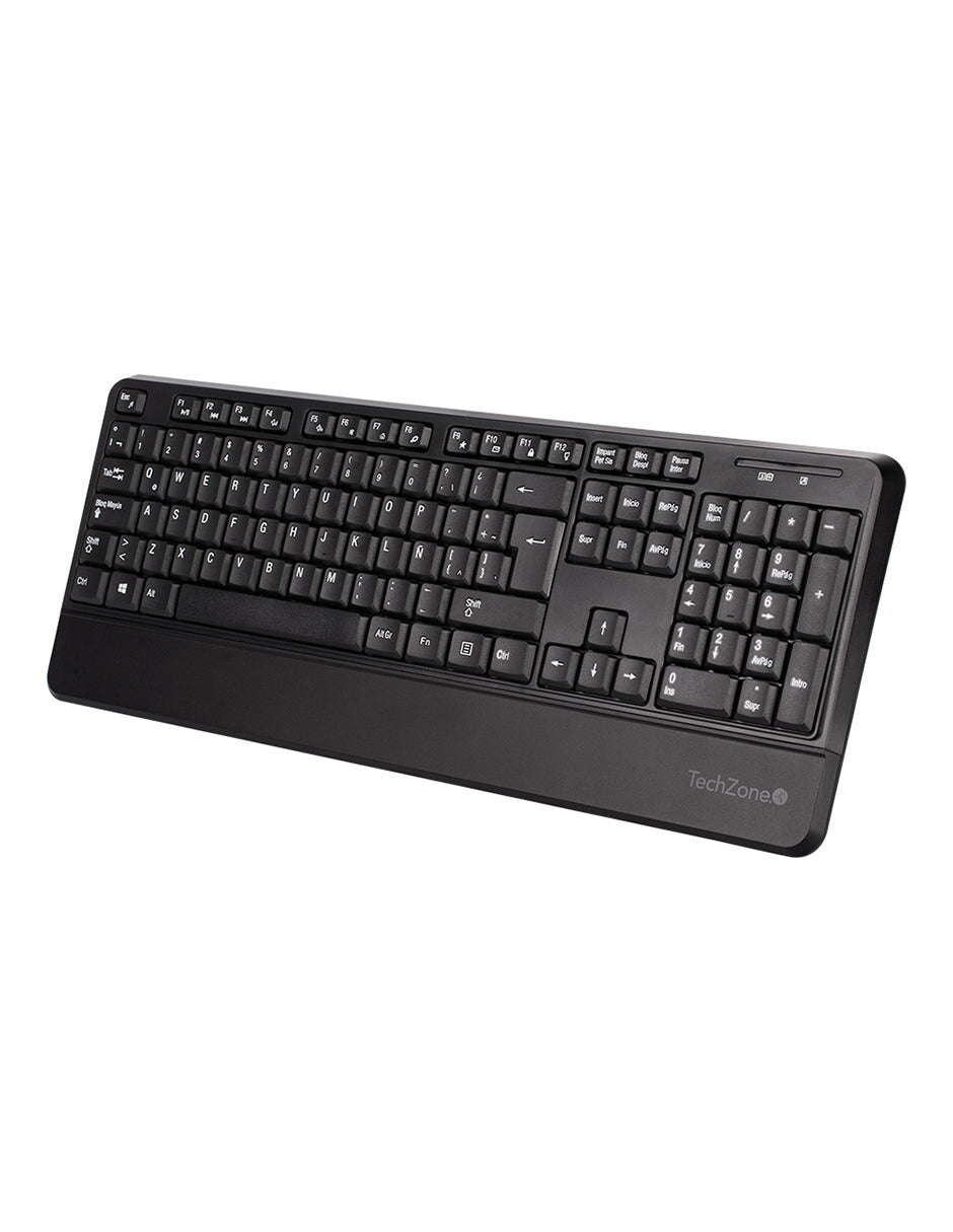 TechZone TZCOMBINA07 teclado Ratón incluido Hogar RF inalámbrico QWERTY Negro
