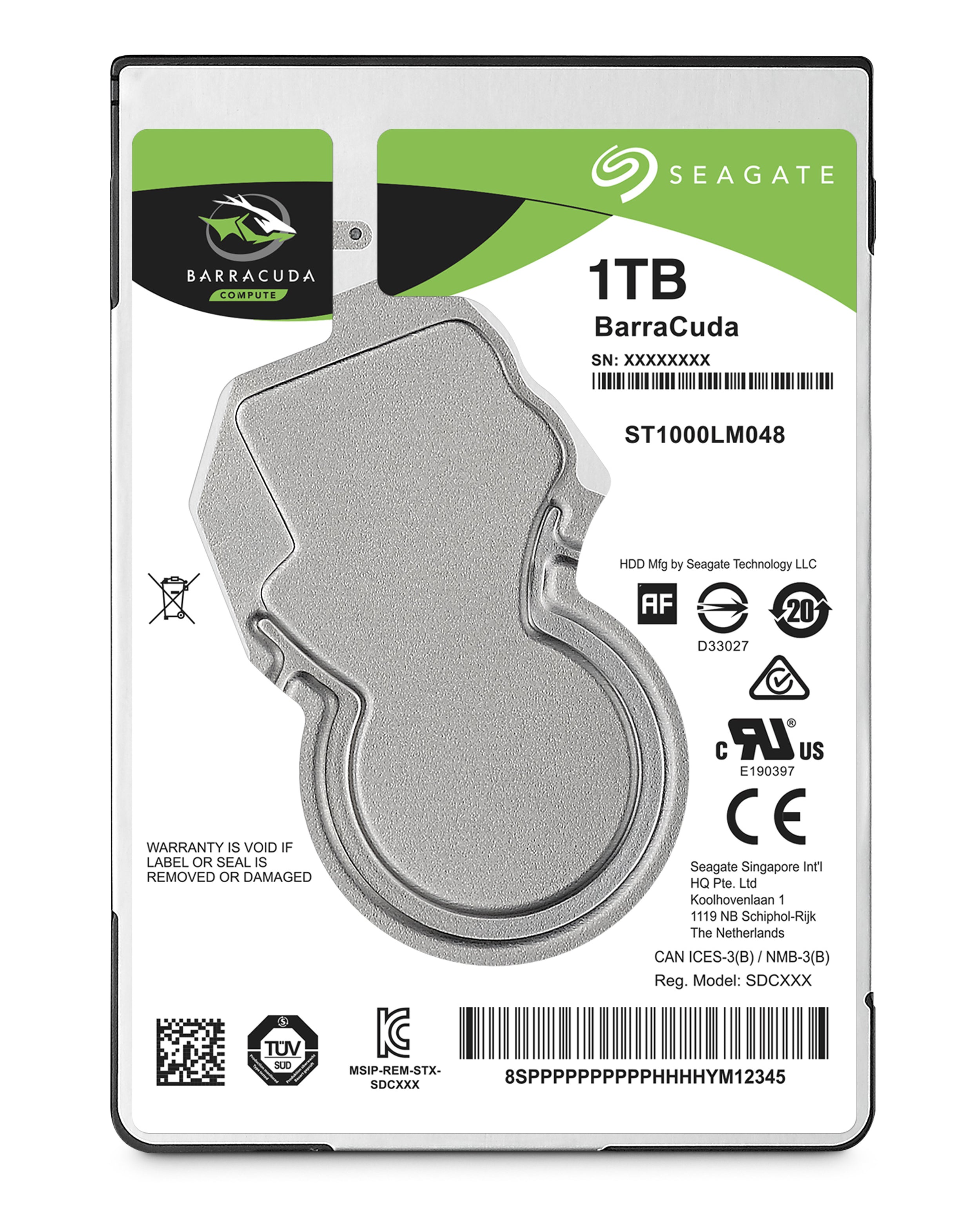 Disco Duro Seagate Barracuda 1TB 2.5" 5400RPM SATA lll 6Gbit/s Caché 128MB para Laptop