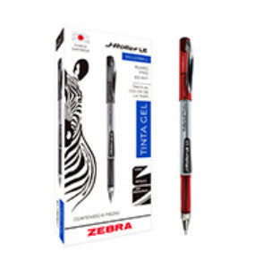 Bolígrafo Zebra J-Roller LE Punto Fino 0.5mm Tinta Gel Color Rojo C/12 Pzas