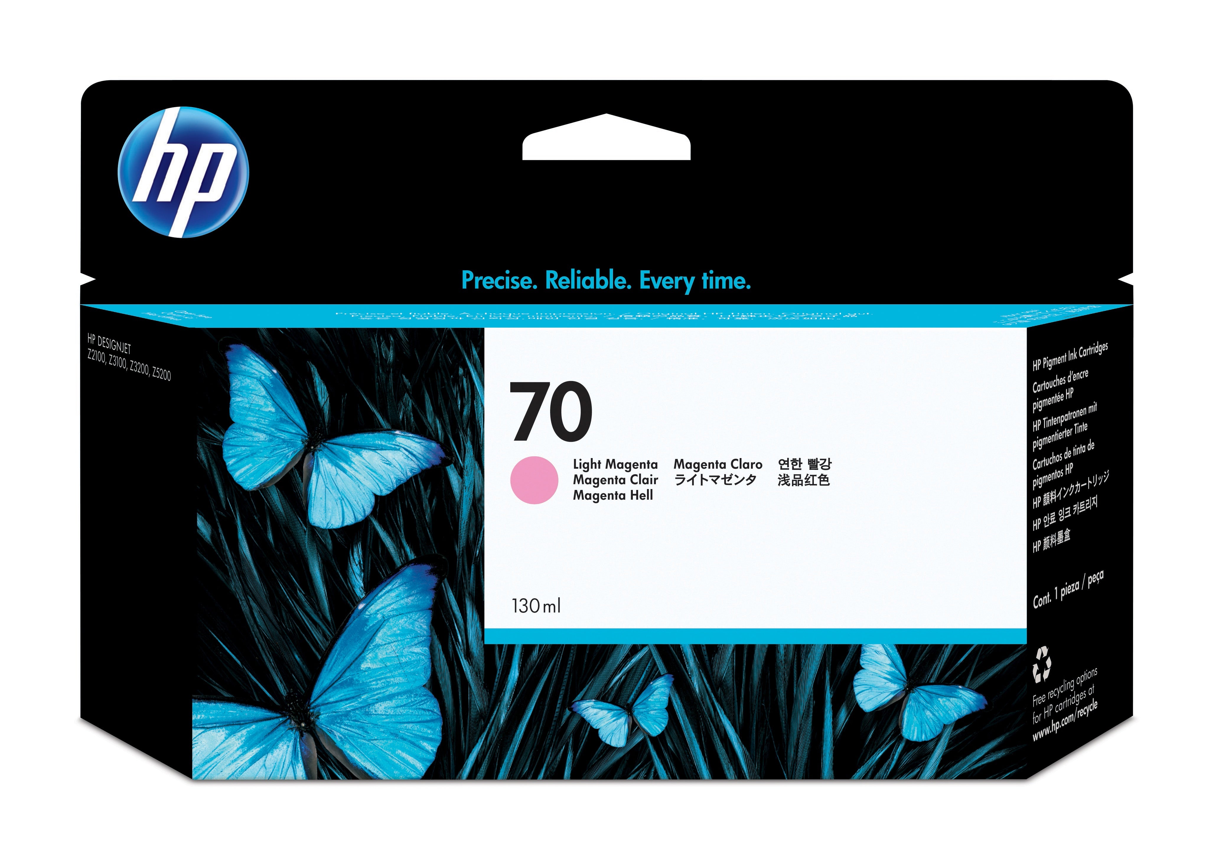 Tinta HP LF 70 Magenta Claro DesignJet Z2100 Z3100 130ML