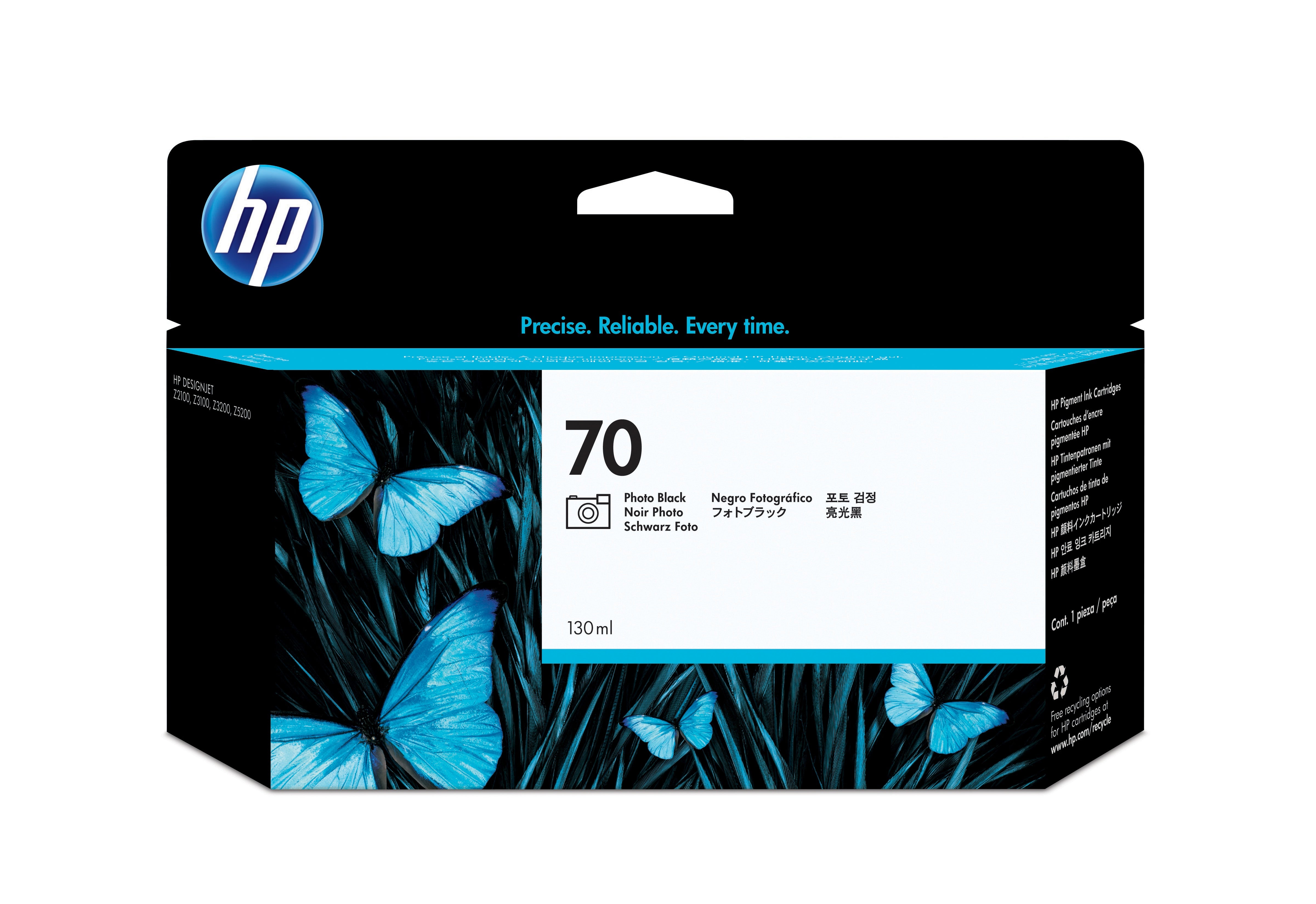 Tinta HP LF 70 Negro Foto DesignJet Z2100 Z3100 130ML
