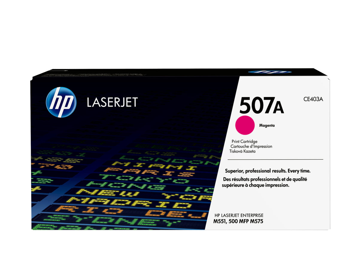 HP Cartucho original de tóner magenta 507A LaserJet