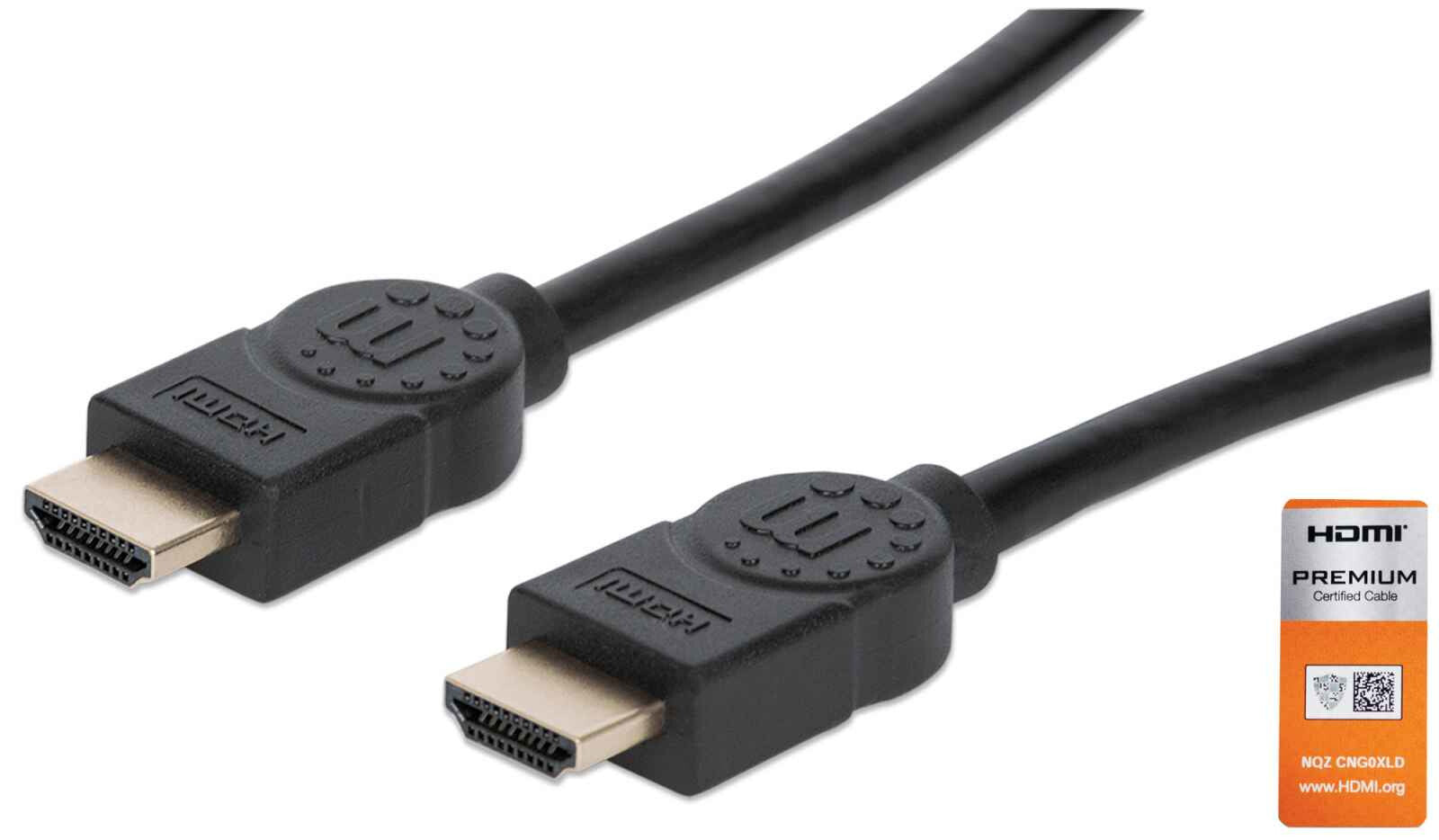 Manhattan Cable HDMI de Alta Velocidad con Canal Ethernet, Versión Premium