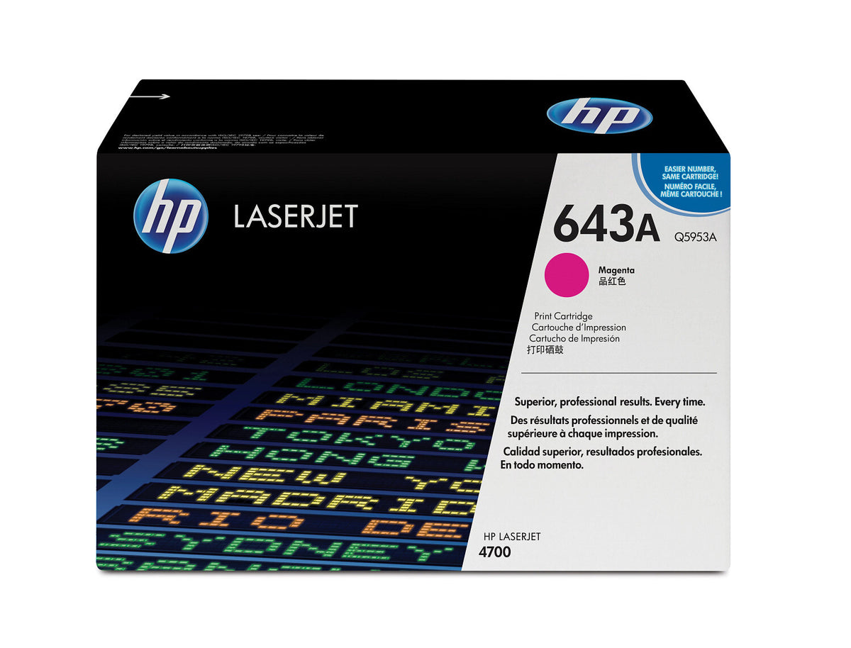 HP Cartucho original de tóner magenta 643A LaserJet