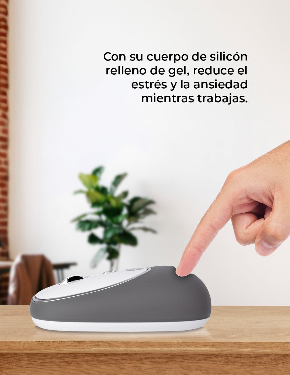 TechZone Jelly-Mate Grey ratón Universal Ambidiestro RF inalámbrico Óptico 1200 DPI