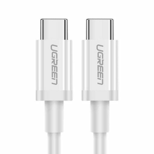 Cable USB-C a USB-C | 1 Metro | Carga Rápida de hasta 60W | Transferencia de datos de 480 Mbps | PD3.0 | QC 4.0/3.0/2.0 | FPC | AFC | Duradero y Flexible| Caja ABS | Cubierta de TPE | Color Blanco.
