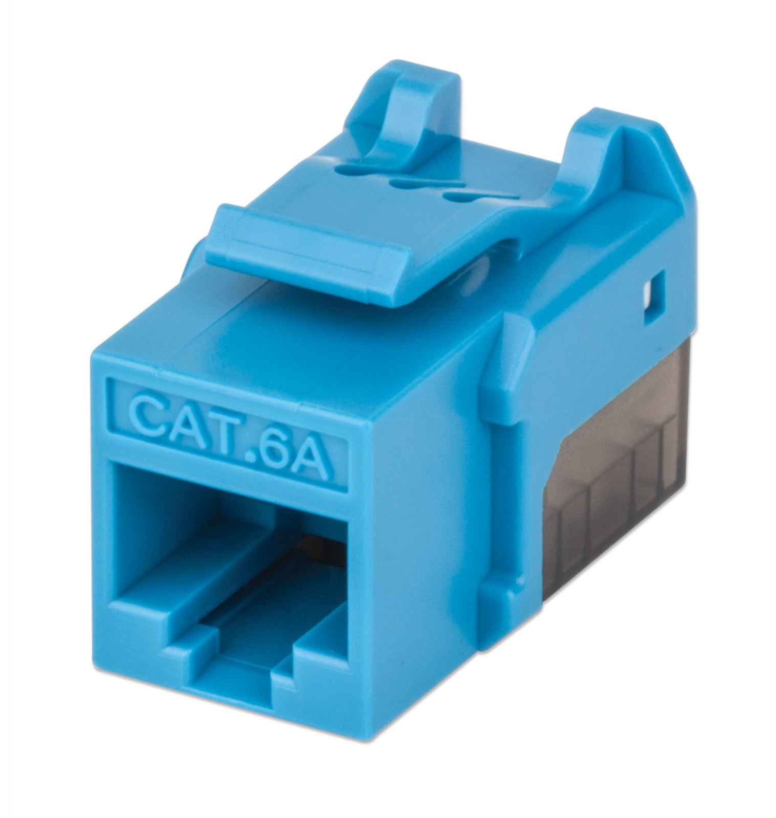 Jack Intellinet Keystone Cat6a de Impacto UTP Color Azul