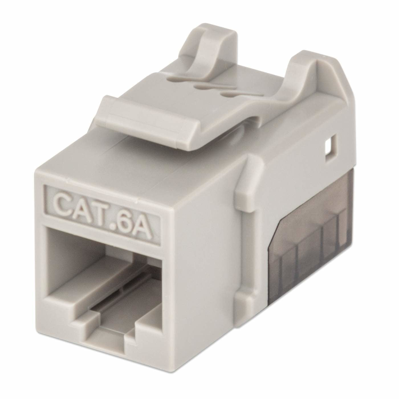 Jack Intellinet Keystone Cat6a de Impacto UTP Color Gris