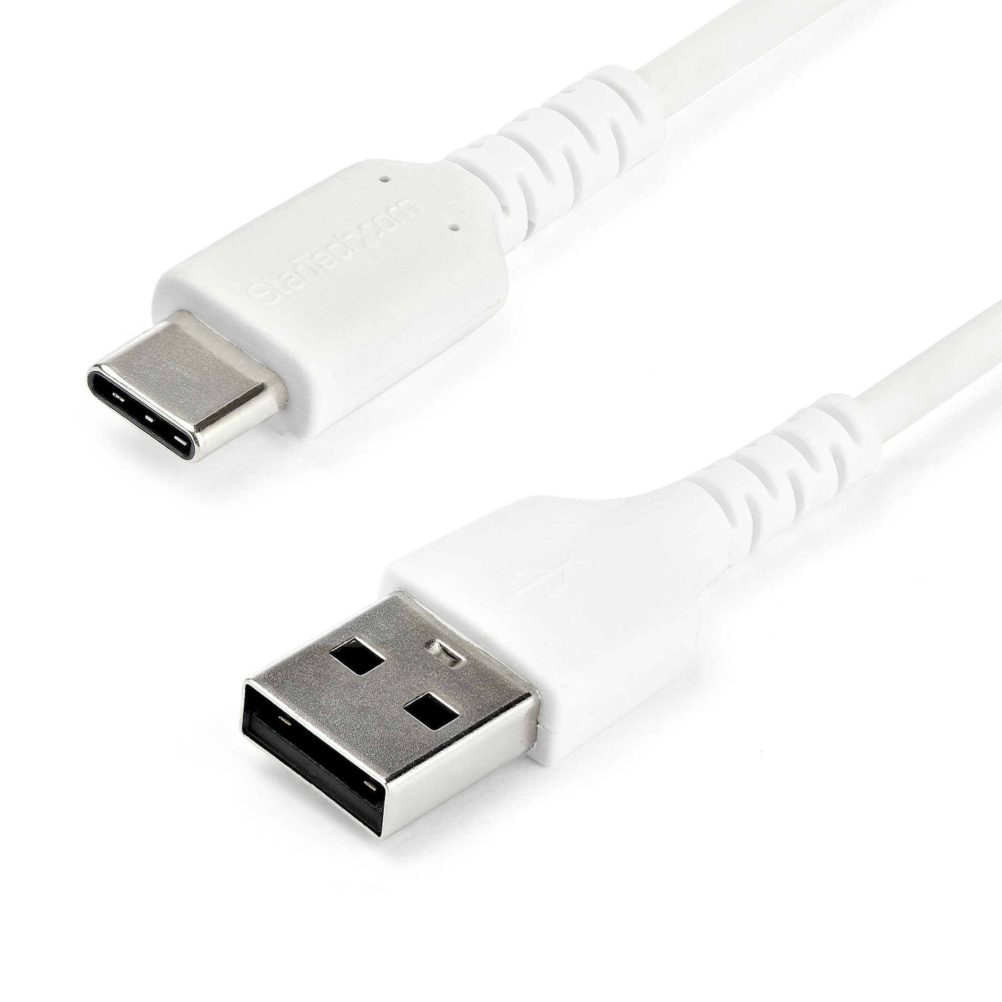 CABLE DE CARGA USB-A A USB-C DE 2M - CABLE DE CARGA RáPIDA Y SINCRONIZACIóN USB 2.0 DE SERVICIO PESADO - CABLE DE DATOS USB 2.0- RESISTENTE CON FIBRA DE ARAMIDA - M/M - 3A - BLANCO