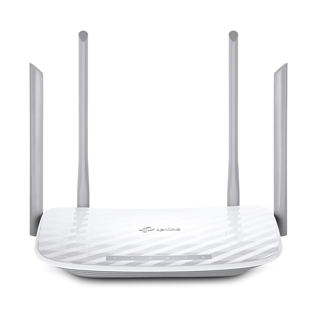 Router Inalámbrico doble banda AC, 2.4 GHz y 5 GHz Hasta 1200 Mbps, 4 antenas externas omnidireccional, 4 Puertos LAN 10/1000 Mbps, 1 Puerto WAN 10/1000 Mbps