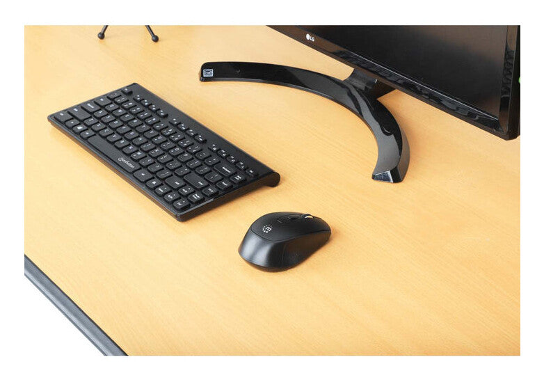 Manhattan Mini teclado USB inalámbrico, 12 teclas multimedia/funcionales, nano receptor USB-A, compacto, formato de perfil delgado, para PC y laptops, negro