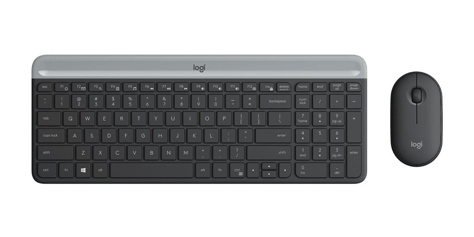 Kit Teclado y Mouse Logitech MK470 Inalámbricos Ultra Delgados Color Negro