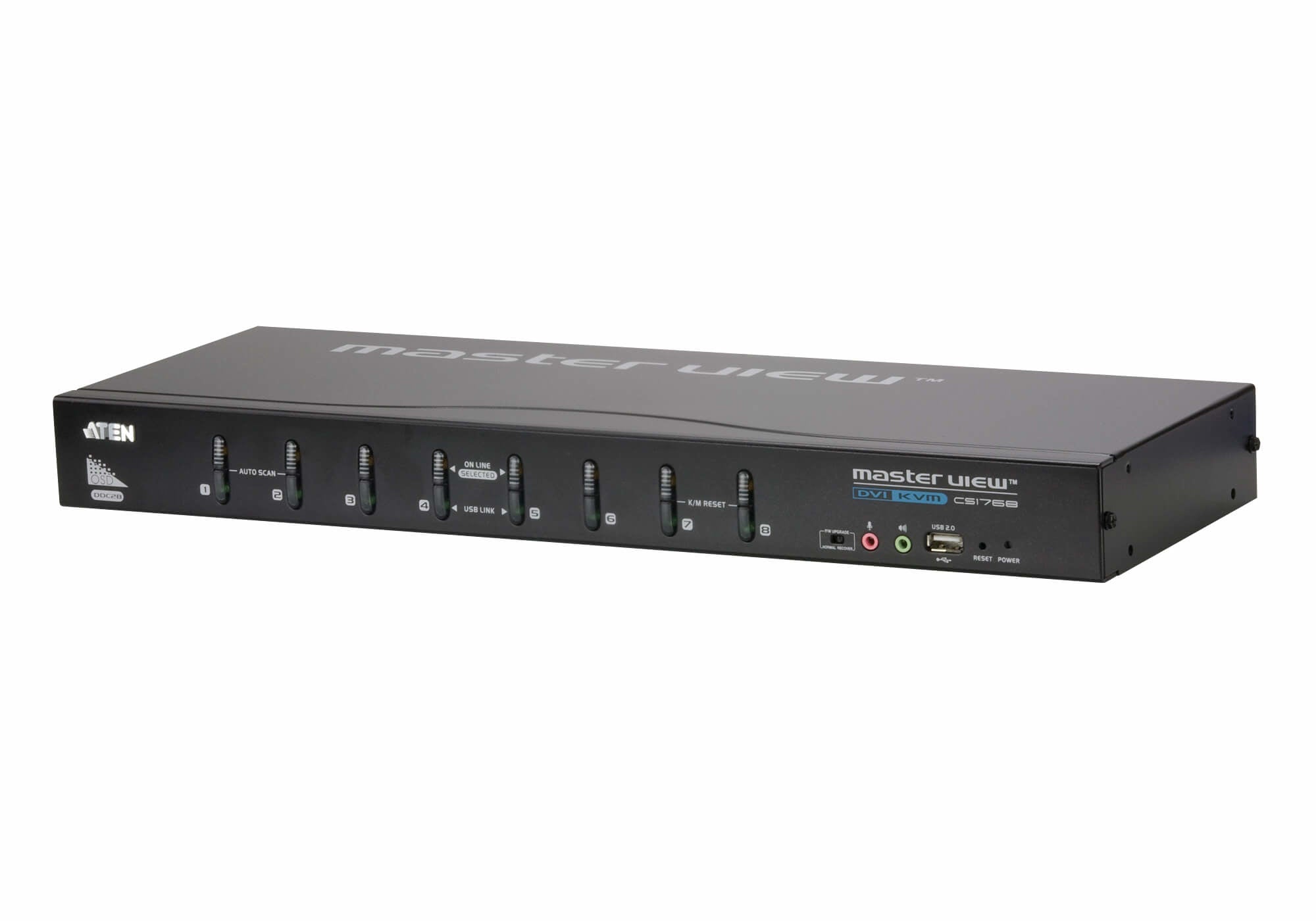 Switch KVM | 8 Puertos | DVI/VGA | Conexión en Cascada | Control de hasta 512 computadoras | USB 2.0 | Soporte Modo Difusión | Función Multipantalla