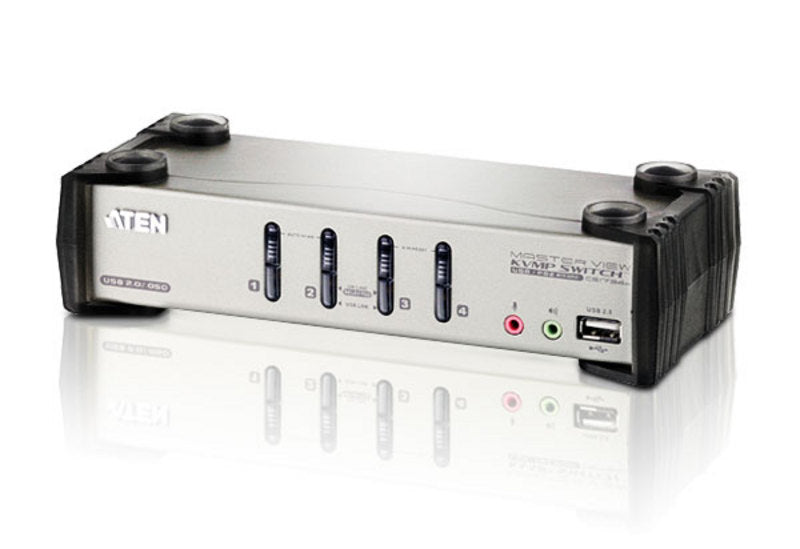 Switch KVMP USB 2.0, 4 Puertos | OSD Multilenguaje | Audio 2.1 Surround | Video 2048x1536 | Dual Interface PS/2-USB | DynaSync | Multiplataforma Windows-Mac-Sun