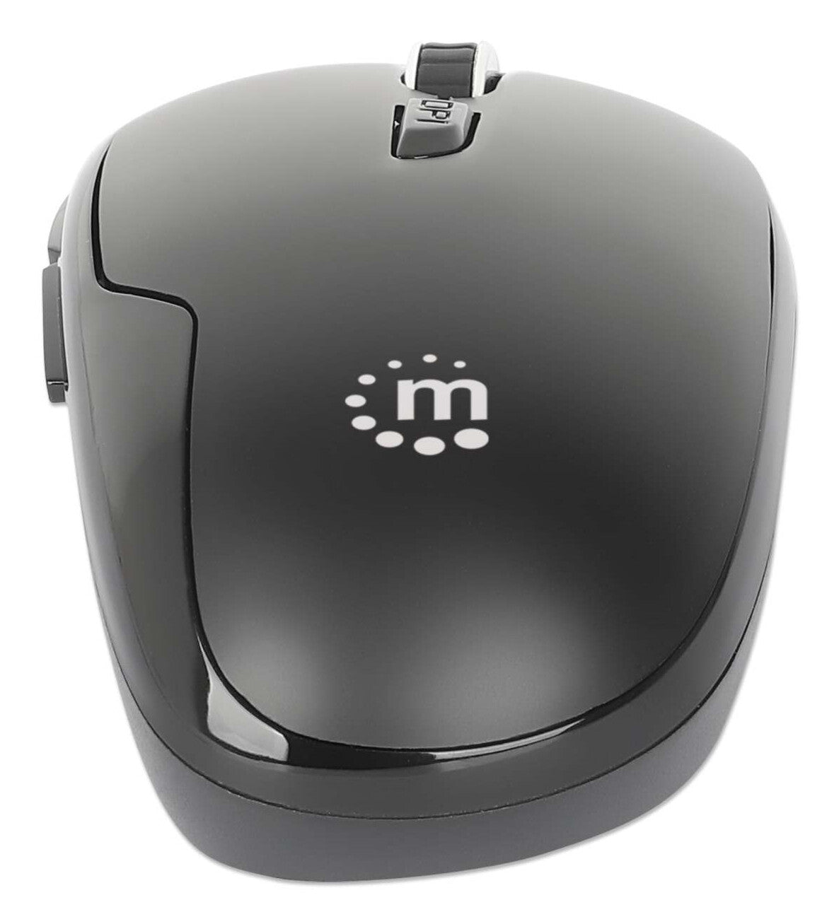 Manhattan Nanorreceptor USB-A, seis botones con rueda de desplazamiento, 800/1200/1600 ppp, contorno agradable para la muñeca, negro