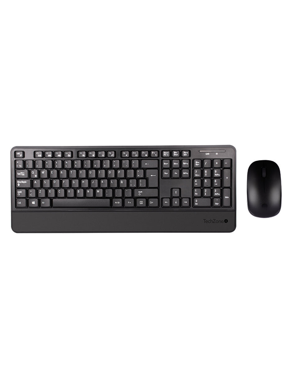 TechZone TZCOMBINA07 teclado Ratón incluido Hogar RF inalámbrico QWERTY Negro