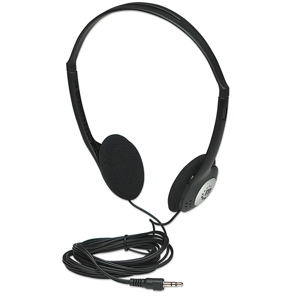 Manhattan Standard Lightweight/Adjustable Headphones, Black