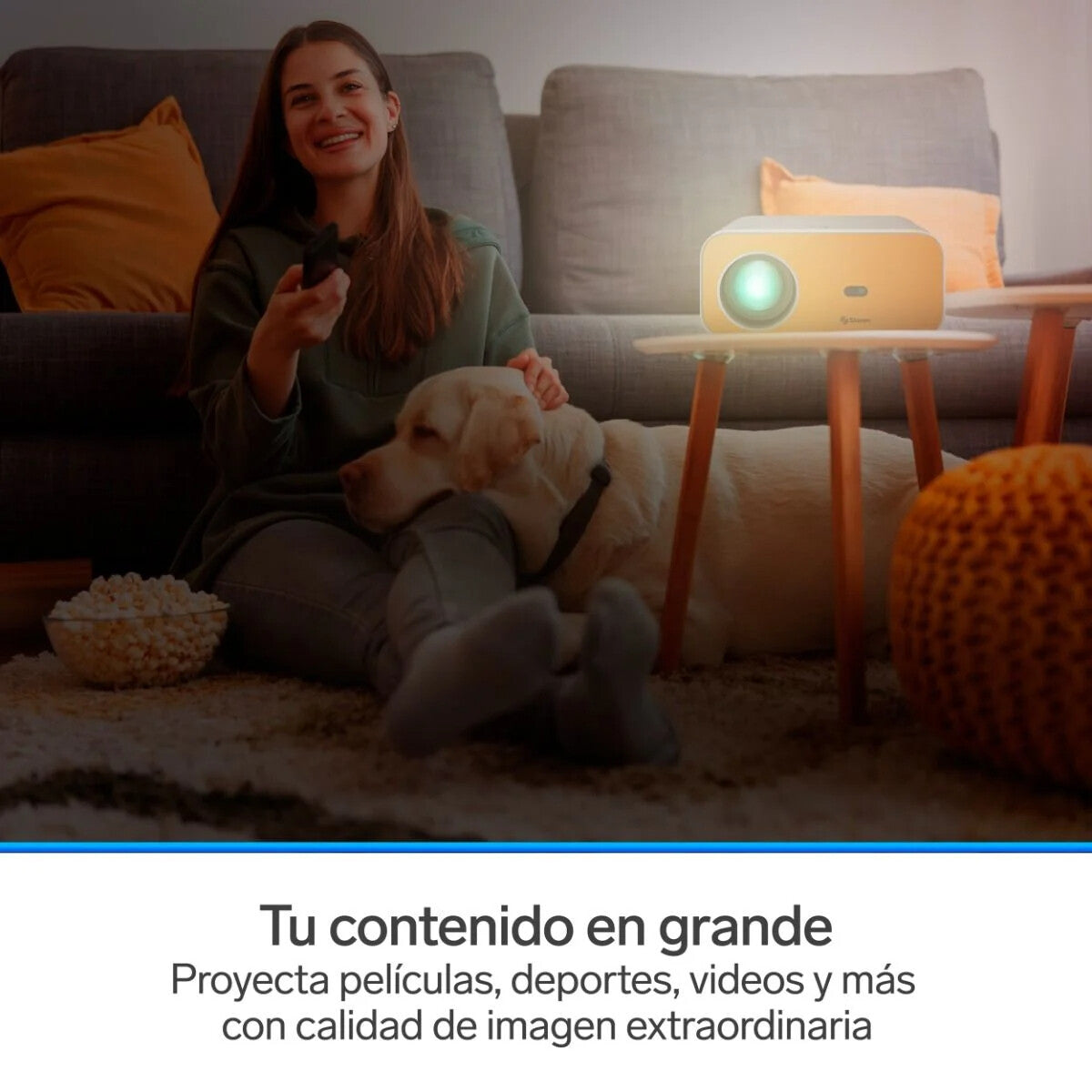 Steren PRO-4000 video proyector Proyector de alcance estándar 300 lúmenes ANSI 1080p (1920x1080) Gris, Naranja, Blanco