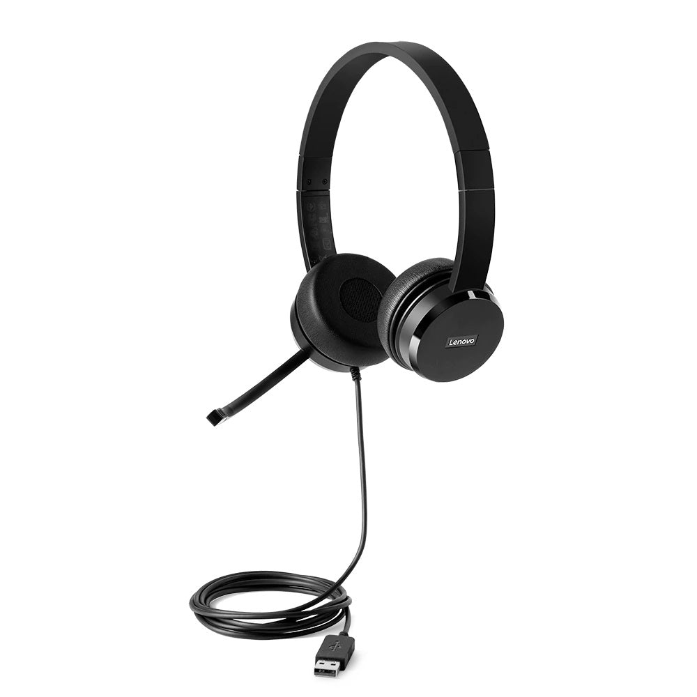 Audífonos Lenovo 100 USB Stereo Color Negro
