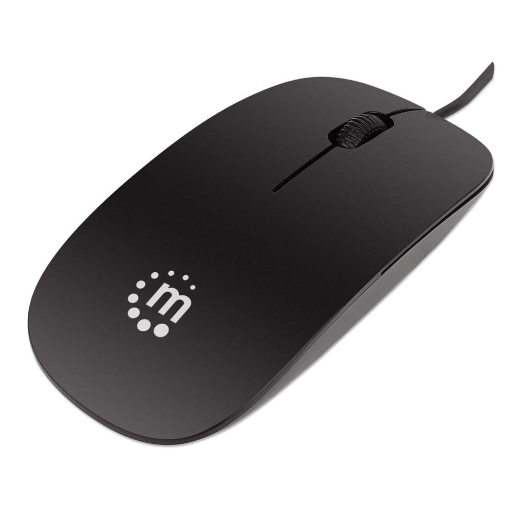 Mouse Manhattan Económico Óptico Silueta USB 1000 ppp Color Negro