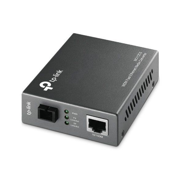 Convertidor Fibra Óptica WDM Monomodo / 1 puerto RJ45 10/100 Mbps / 1 puerto SC/UPC 100 Mbps /  Hasta 20 Km / Para su Funcionamiento Requiere el Modelo MC111CS / Plug and Play