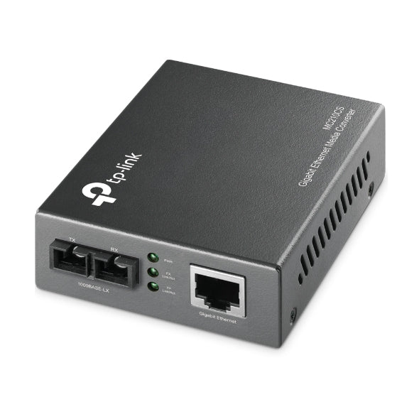 Convertidor Fibra Óptica Monomodo / 1 Puerto RJ45 10/100/1000 Mbps / Puerto Fibra Óptica SC 1000 Mbps / Hasta 20 Km / Plug and Play