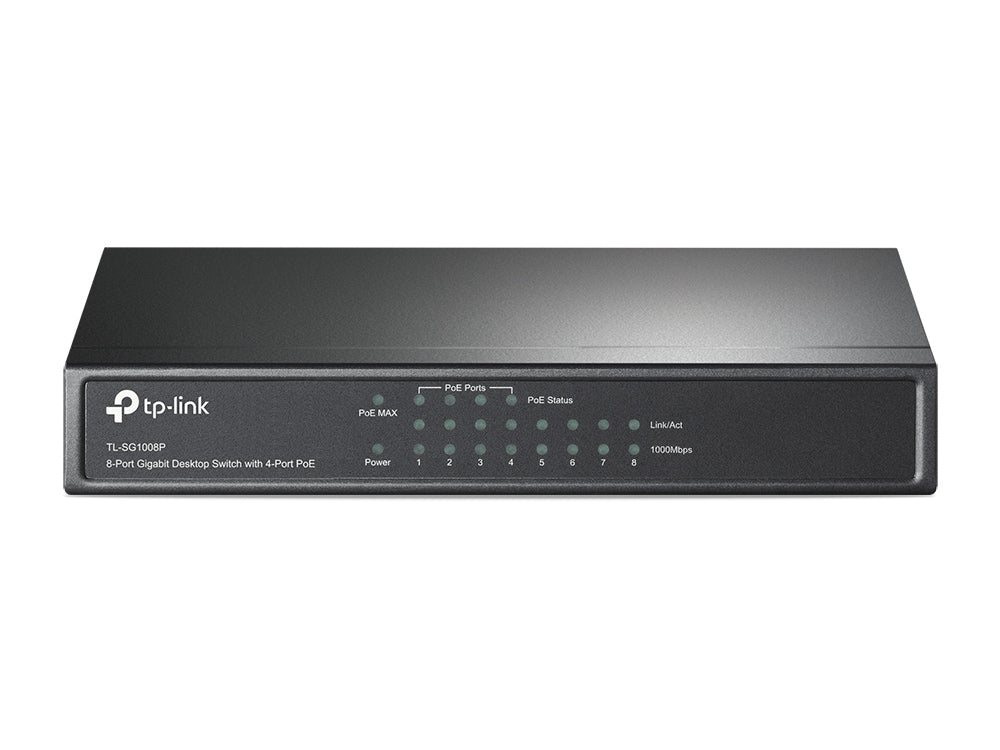 Switch TP-Link 8-Port Gigabit Desktop 4-Port PoE PORT 4× Gigabit PoE Ports 4× Gigabit Non-PoE Ports