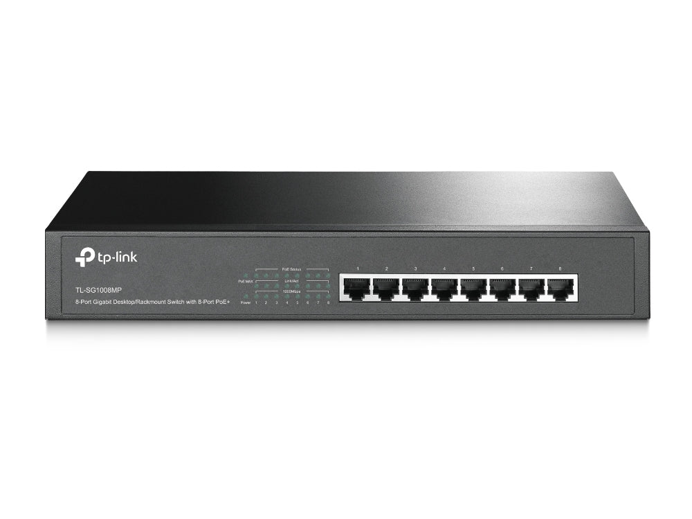 Switch Gigabit PoE+ no administrable de 8 puertos 10/100/1000 Mbps, para escritorio