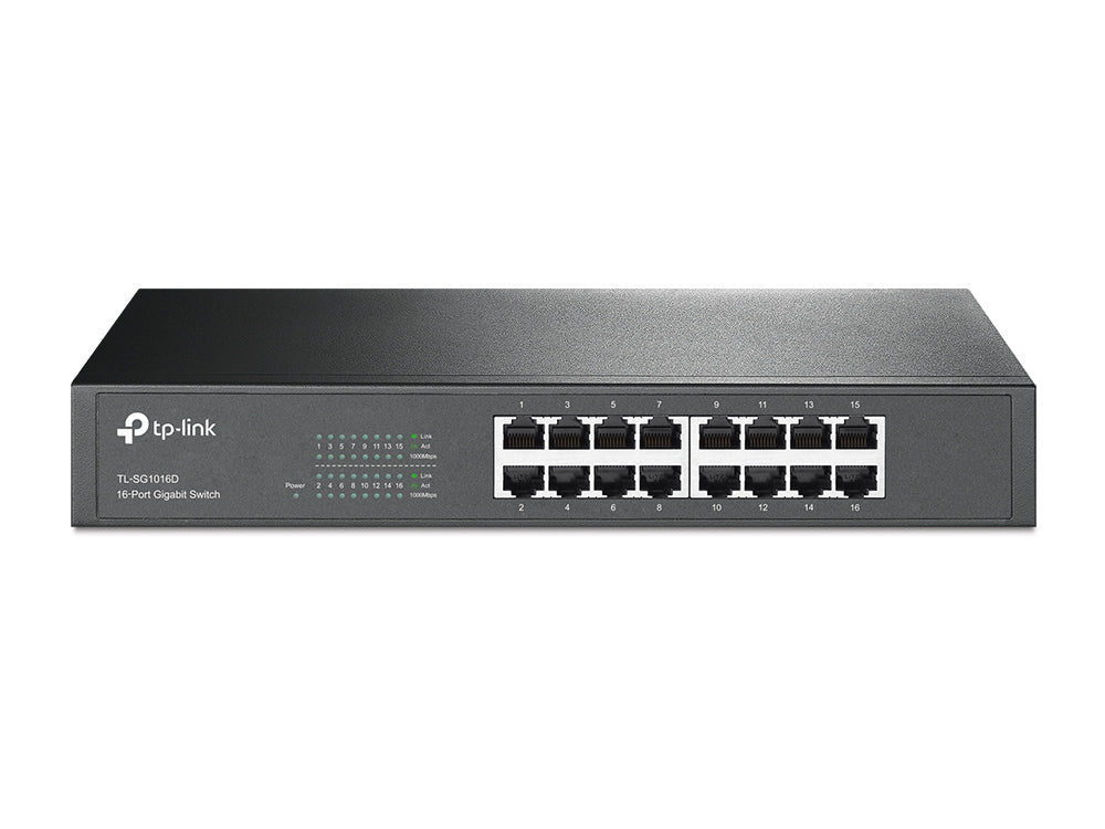 Switch Gigabit no administrable de 16 puertos 10/100/1000 Mbps para escritorio/rack