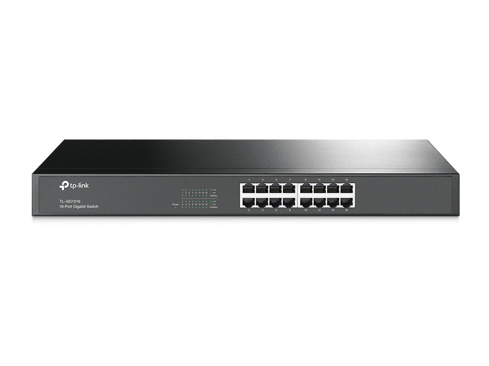 Switch TP-Link 16-Port Gigabit Switch 16× Gigabit RJ45 Ports 1U 19-inch Rack-mountable Steel Case Plug and Play