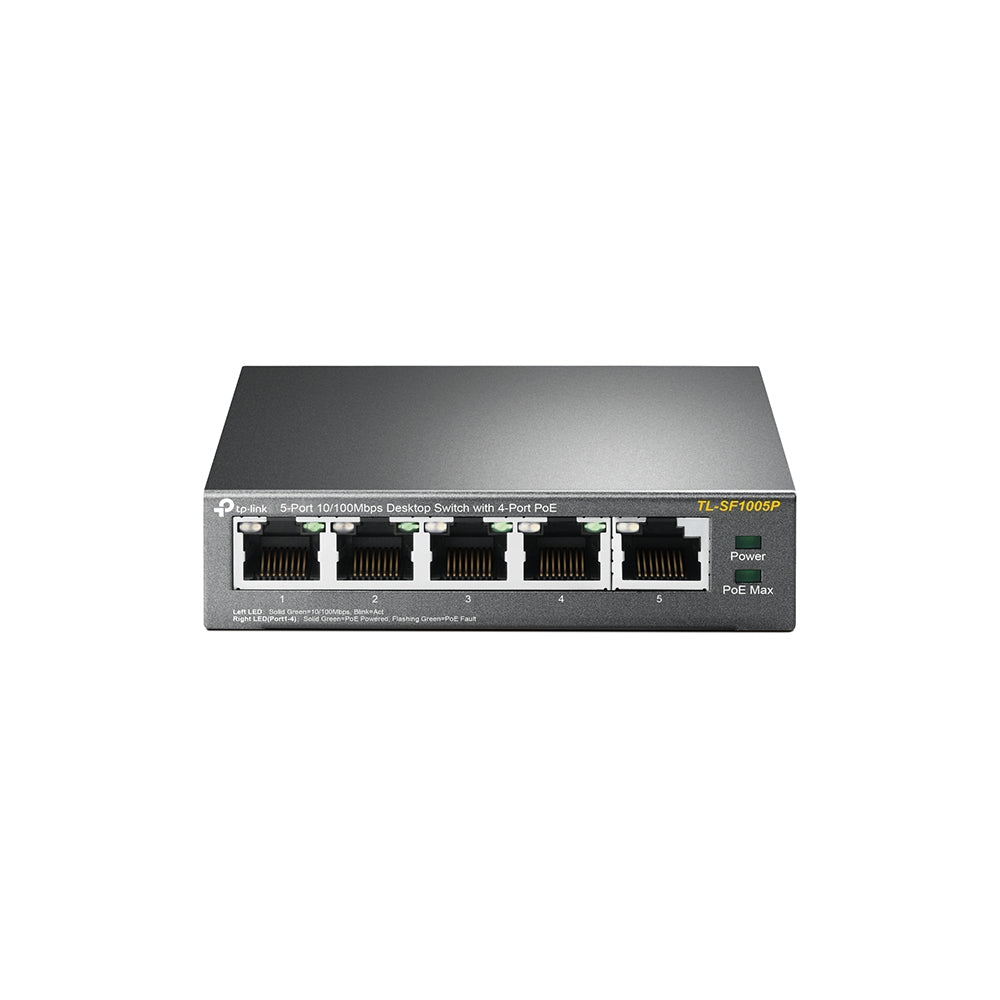 Switch TP-Link 5-Port 10/100 Mbps Desktop 4-Port PoE 4× 10/100 Mbps PoE Ports 1× 10/100 Mbps Non-PoE Port