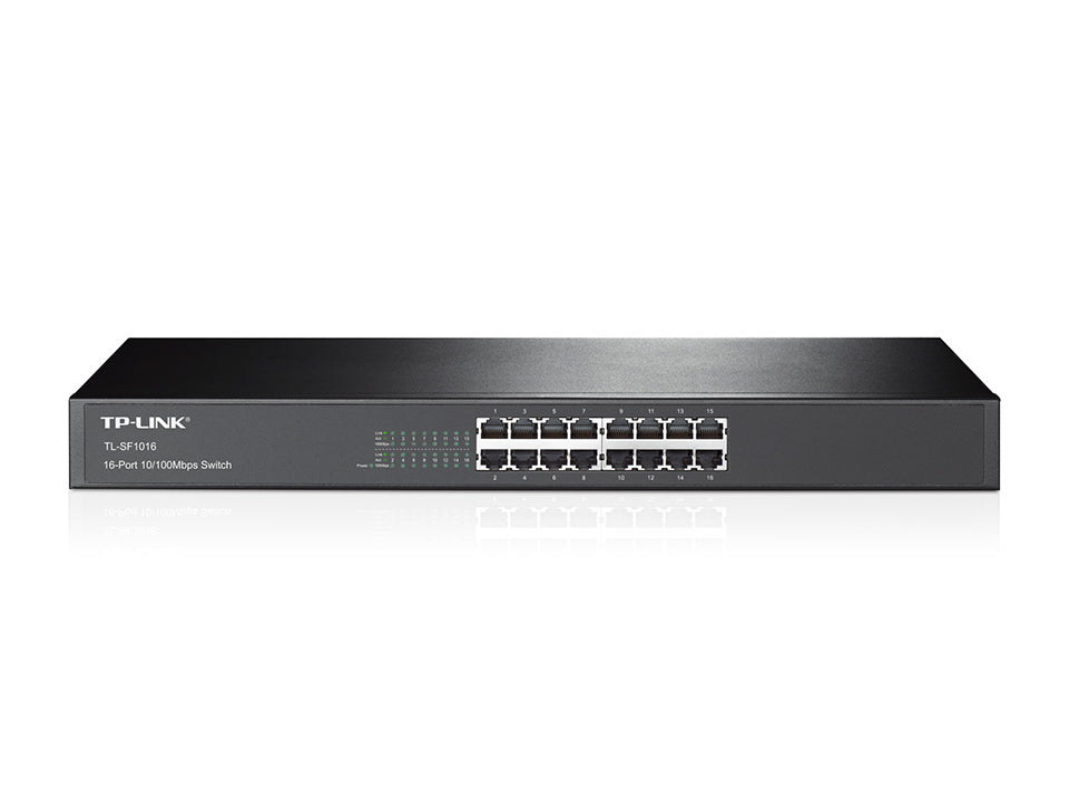 Switch no administrable de 16 puertos 10/100 Mbps para montaje en rack