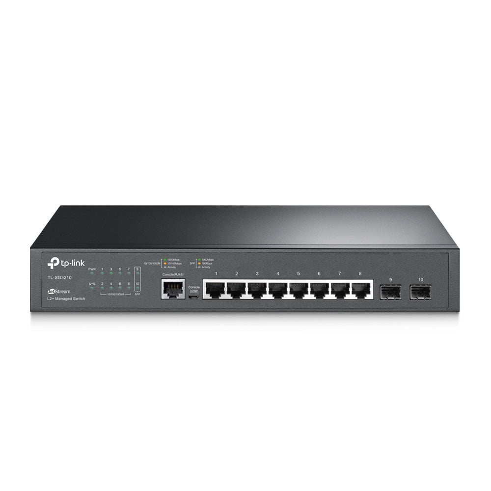 Switch JetStream SDN Administrable 8 puertos 10/100/1000 Mbps + 2 puertos SFP, administración centralizada OMADA SDN