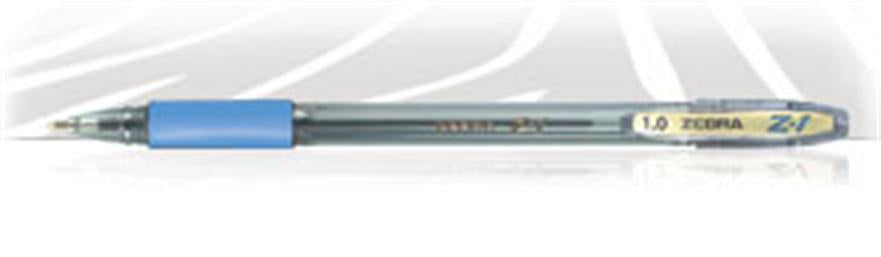 Bolígrafo Zebra Z-1 Punto Mediano 1.0mm Tinta Híbrida Color Azul C/12 Pzas