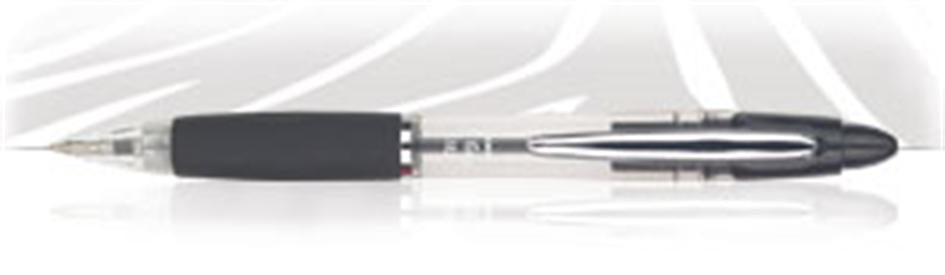 Bolígrafo Zebra Z-Grip Max Retráctil Punto Mediano 1.0mm Color Negro C/12 Pzas