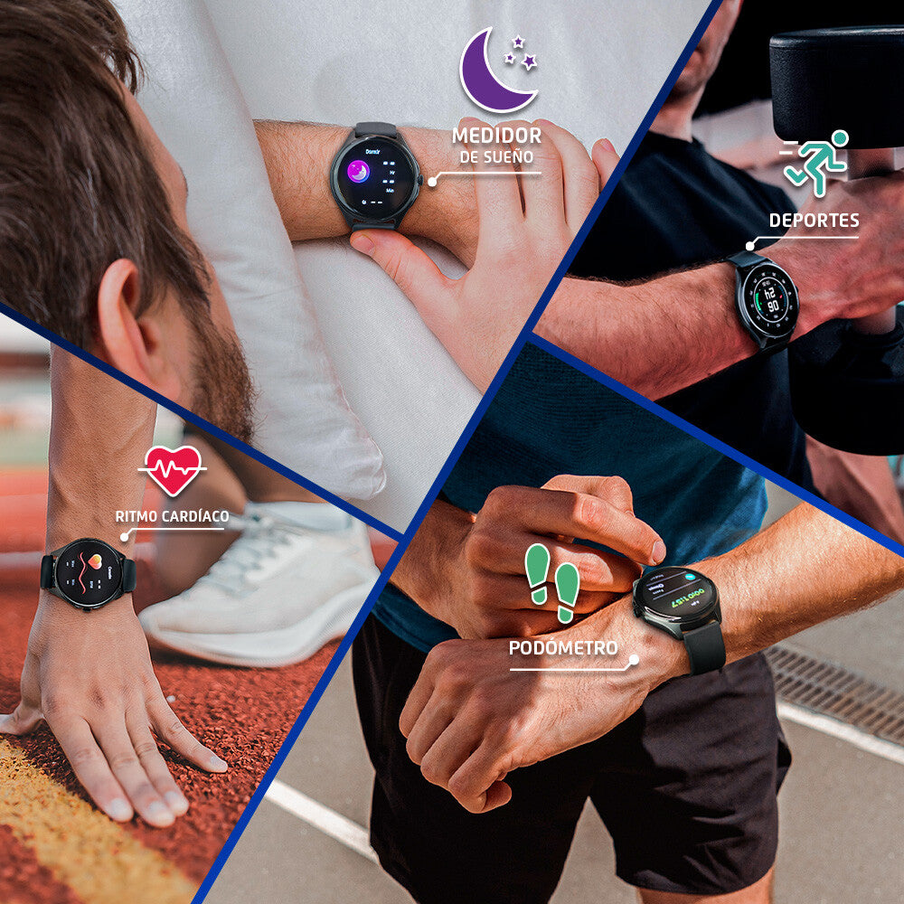 Vorago SW-505 reloj inteligente y deportivo AMOLED 36 mm Digital 466 x 466 Pixeles Pantalla táctil Negro